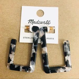 Madewell Acetate Rectangular Hoop Earrings NWT